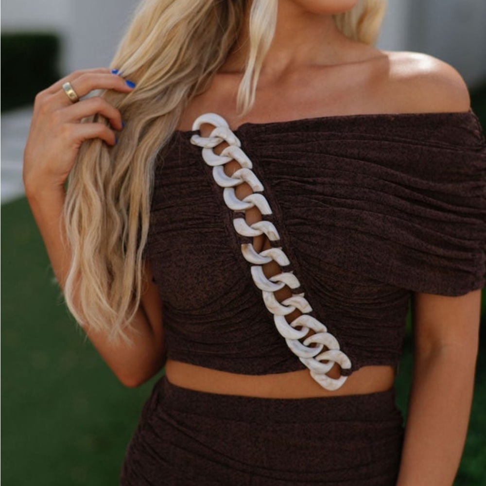 NWT Brown Chain Top